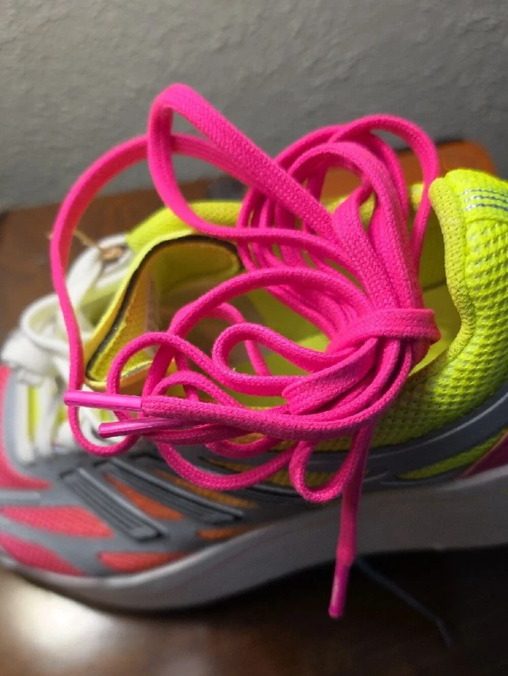 Adidas Adizero Aruku Women's Running Shoes - Pink & Neon Yellow 8.5W xtr Laces